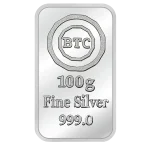 BTC 100 Grams Ingot 999 Silver Bar